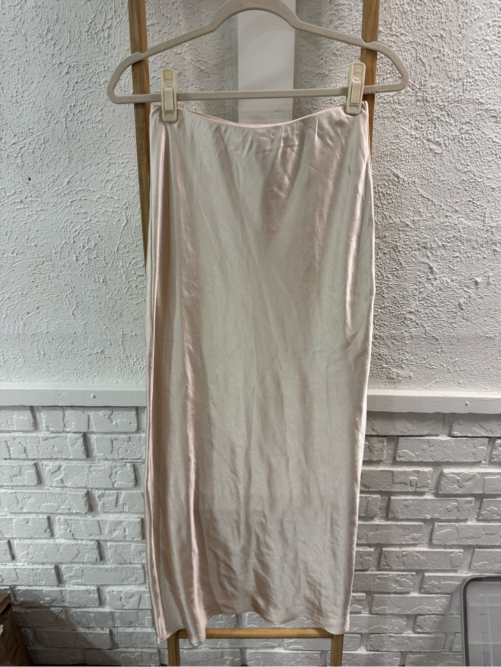 Vici Satin Slip Midi Skirt